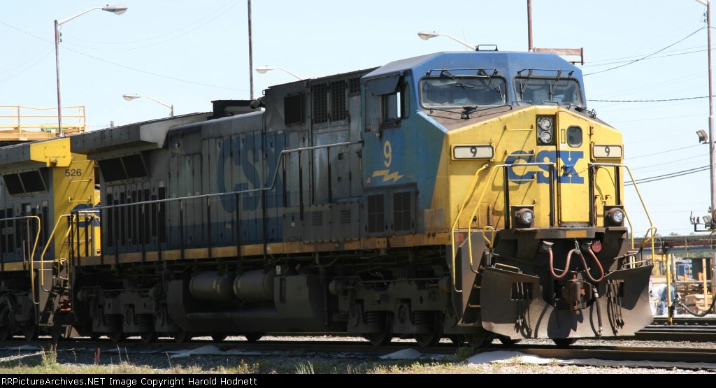 CSX 9 sits in the yard